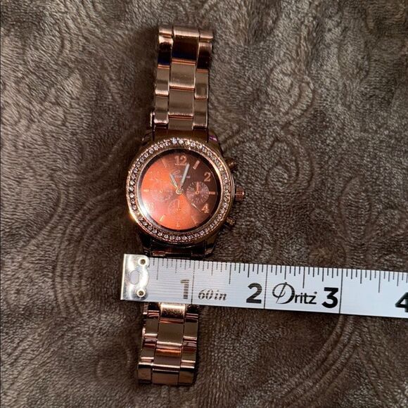 Geneva Rose Gold Women's Watch with Orange Dial - Picture 7 of 8